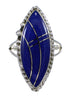 Genuine Sterling Silver Lapis Southwestern Ring Size 5-3/4 YX87888