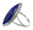 Silver And Lapis Southwestern Ring Size 7-1/2 YX87892