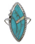 Turquoise Opal And Genuine Sterling Silver Southwestern Ring Size 5-1/4 YX87910