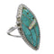 Silver Turquoise And Opal Southwestern Ring Size 5-3/4 YX87923