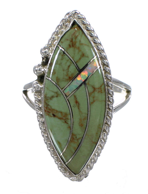 Genuine Sterling Silver Opal Turquoise Southwestern Ring Size 6-3/4 YX87935