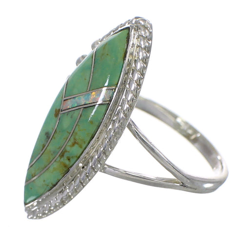 Authentic Sterling Silver Opal Turquoise Southwest Ring Size 8 YX87936