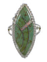 Southwest Turquoise Opal Silver Ring Size 8 YX88828