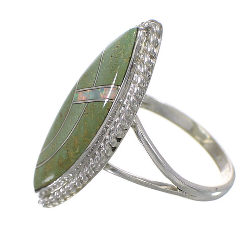Southwest Turquoise Opal Sterling Silver Ring Size 6-1/2 YX88830