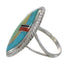 Silver Multicolor Inlay Southwest Jewelry Ring Size 4-3/4 AX87868
