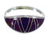 Silver Southwestern Magenta Turquoise Inlay Ring Size 7-1/4 AX88718