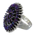 Sterling Siver Magenta Turquoise Needlepoint Ring Size 7-3/4 AX88756