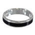 Jet Inlay Authentic Sterling Silver Ring Size 5-1/4 AX89001
