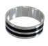 Silver Southwest Jet Inlay Ring Size 5 AX89010