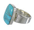 Turquoise Inlay Genuine Sterling Silver Southwestern Ring Size 5-1/2 AX88025