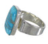 Southwest Turquoise Inlay Sterling Silver Ring Size 8-1/2 AX88026