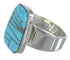 Genuine Sterling Silver Southwestern Turquoise Ring Size 4-3/4 AX88043
