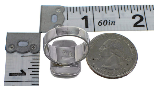 Genuine Sterling Silver Southwestern Turquoise Ring Size 4-3/4 AX88043