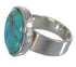 Southwestern Turquoise Sterling Silver Ring Size 4-3/4 AX88053
