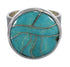 Southwestern Turquoise Silver Ring Size 6 AX88058