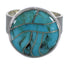 Southwestern Turquoise Silver Jewelry Ring Size 7-1/2 AX88060