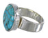 Southwestern Turquoise Silver Jewelry Ring Size 7-1/2 AX88060