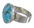 Turquoise Inlay Sterling Silver Jewelry Ring Size 5-3/4 AX88064