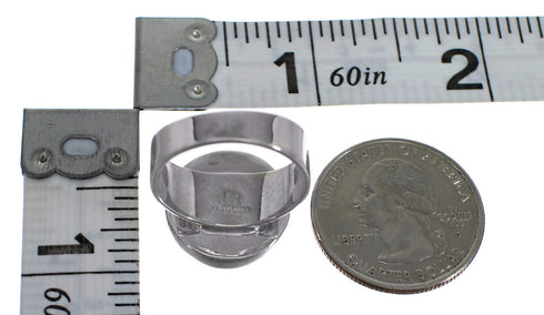 Turquoise Inlay Southwest Genuine Sterling Silver Jewelry Ring Size 4-1/2 AX88072