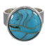 Southwest Sterling Silver Turquoise Ring Size 5-3/4 AX88077