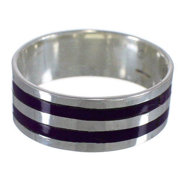 Authentic Sterling Silver Southwest Magenta Turquoise Ring Size 8 FX92141