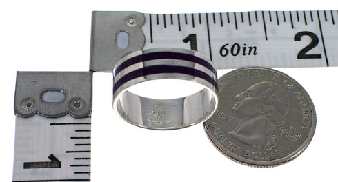 Sterling Silver Magenta Turquoise Jewelry Ring Size 7-1/2 FX92137