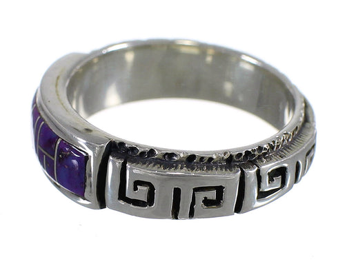 Authentic Sterling Silver Magenta Turquoise Water Wave Ring Size 5-3/4 FX92184