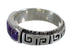 Authentic Sterling Silver Water Wave Magenta Turquoise Jewelry Ring Size 8-1/4 FX92194