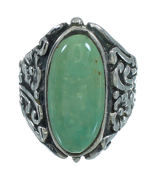 Genuine Sterling Silver Turquoise Flower Jewelry Ring Size 7-1/4 RX87281