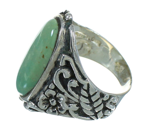Authentic Sterling Silver Flower Jewelry Turquoise Ring Size 6 RX87278