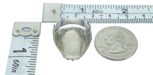 Turquoise And Sterling Silver Southwest Flower Ring Size 5-1/4 RX87406