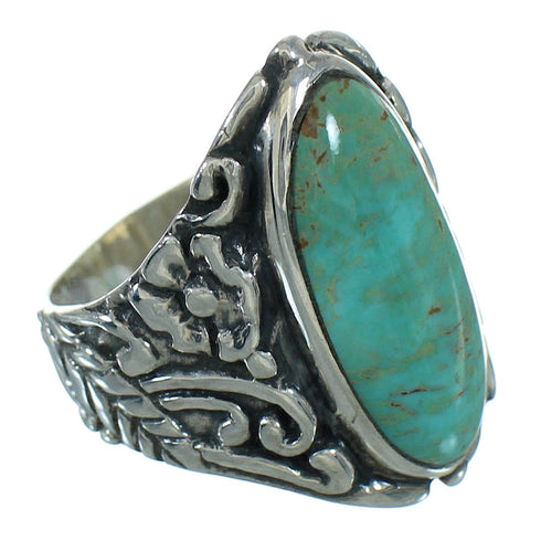 Sterling Silver Turquoise Flower Southwest Ring Size 7-1/4 RX87408