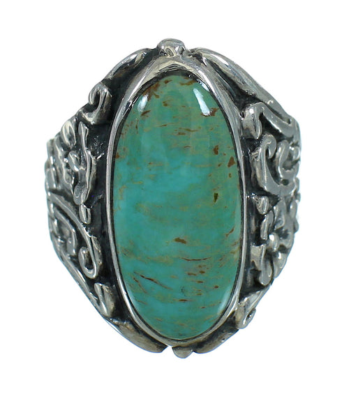 Sterling Silver Turquoise Flower Southwest Ring Size 7-1/4 RX87408