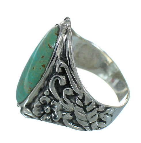 Sterling Silver Turquoise Flower Southwest Ring Size 7-1/4 RX87408
