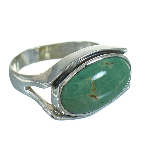 Southwestern Turquoise Sterling Silver Ring Size 7-1/2 RX87669