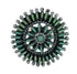 Southwestern Silver Turquoise Needlepoint Ring Size 8-1/2 QX87067