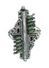 Sterling Silver Turquoise Southwestern Water Wave Needlepoint Ring Size 7-1/4 QX87138