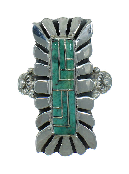 Turquoise Genuine Sterling Silver Ring Size 7 AX89334