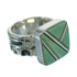 Turquoise Inlay Sterling Silver Southwest Ring Size 7-1/4 AX89349