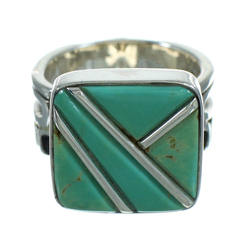 Turquoise Silver Southwestern Jewelry Ring Size 5 AX89362
