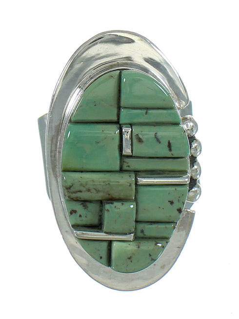 Turquoise Genuine Sterling Silver Southwestern Ring Size 5-1/2 AX89388
