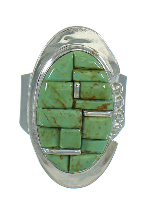 Authentic Sterling Silver Southwestern Jewelry Turquoise Ring Size 5-1/2 AX89663