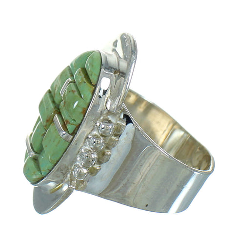 Authentic Sterling Silver Southwestern Jewelry Turquoise Ring Size 5-1/2 AX89663