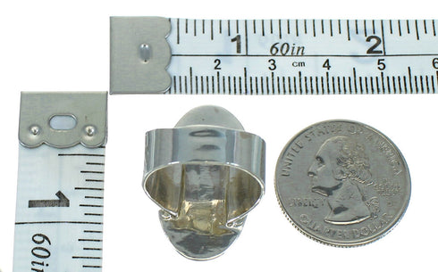 Authentic Sterling Silver Southwest Jewelry Turquoise Inlay Ring Size 5-3/4 AX89665