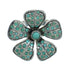 Turquoise Inlay Southwest Flower Sterling Silver Ring Size 7-3/4 RX88030