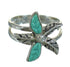 Authentic Sterling Silver Flower Turquoise Ring Size 6-1/2 RX88078