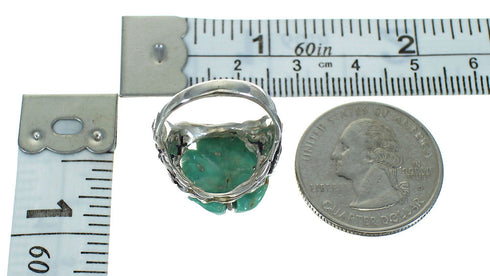 Genuine Sterling Silver Turquoise Flower And Dragonfly Ring Size 7-1/4 RX88092