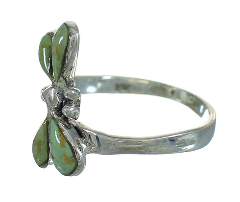Turquoise Inlay Authentic Sterling Silver Dragonfly Ring Size 5-3/4 RX88138