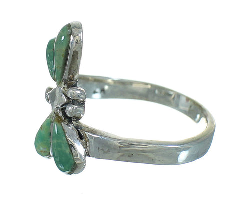 Sterling Silver And Turquoise Dragonfly Ring Size 8-1/4 RX88202