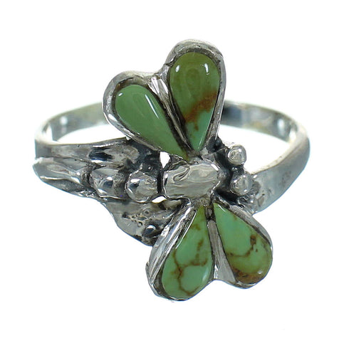Turquoise Authentic Sterling Silver Dragonfly Jewelry Ring Size 5-1/4 RX88212